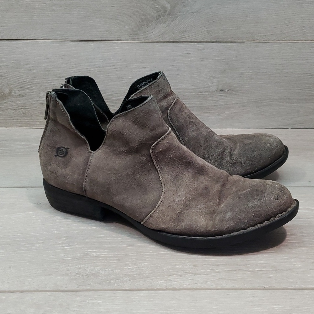 Born Women Kerri Peltro Distressed Leather Heels Boots shoes sz 7.5M - Picture 2 of 16